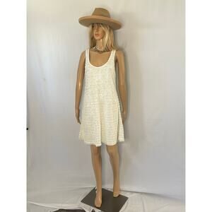 Chan Luu White Sequin Tiered Dress Boho Luxe Sleeveless Mini